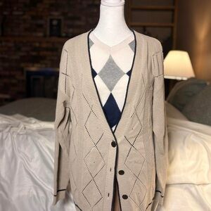 Lucia Petites Beige Diamond Knit Cardigan S